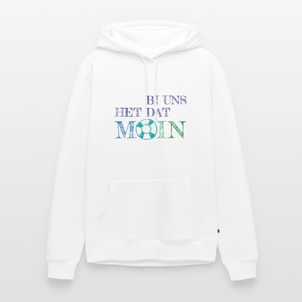 Herren Premium Hoodie - Bi uns het dat Moin - Weiß