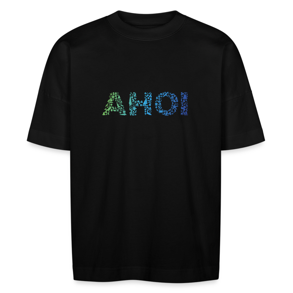 Unisex Oversize Bio-T-Shirt - Ahoi doodles - Schwarz