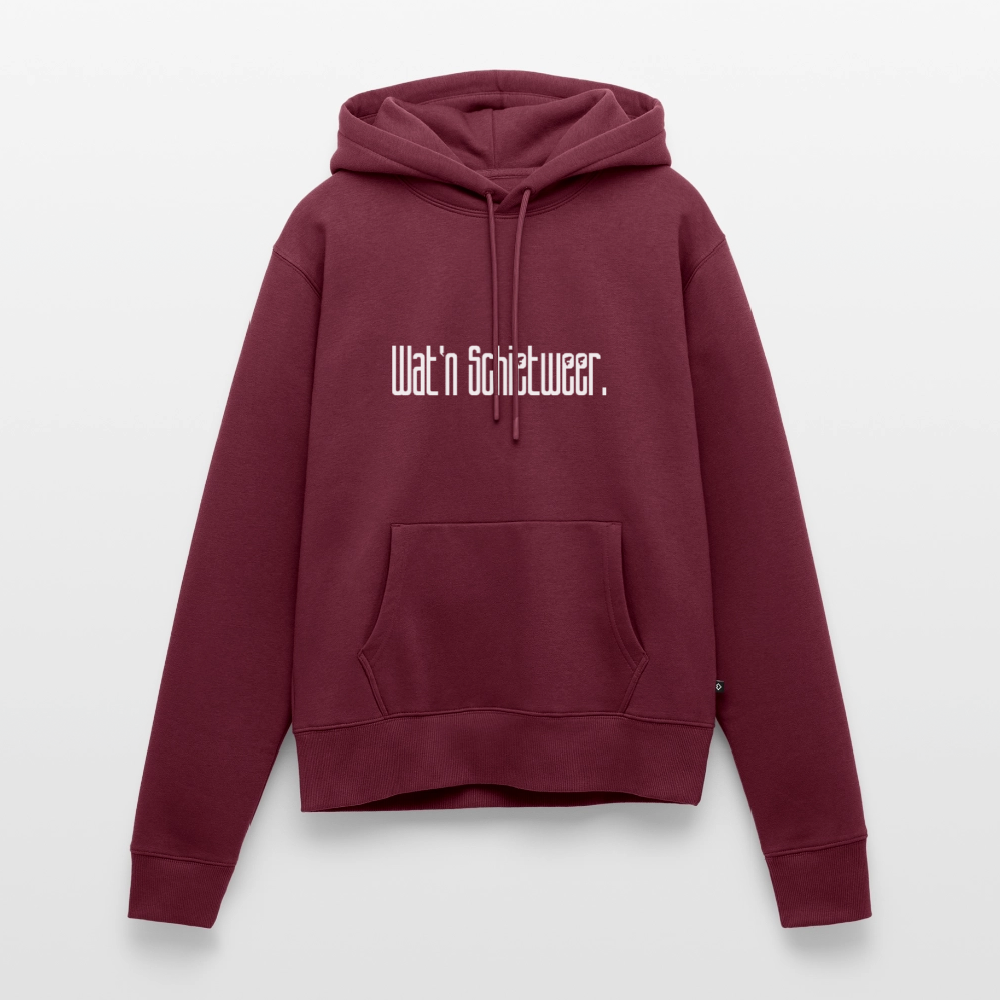 Damen Premium Hoodie - wat'n Schietweer (weiss) - Burgunderrot