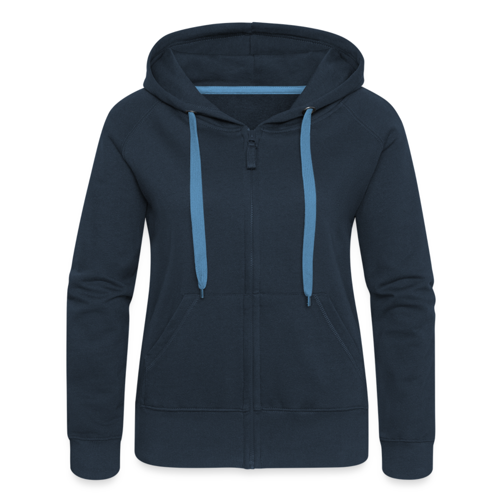 Frauen Premium Kapuzenjacke - kann, mutt, löppt - Navy