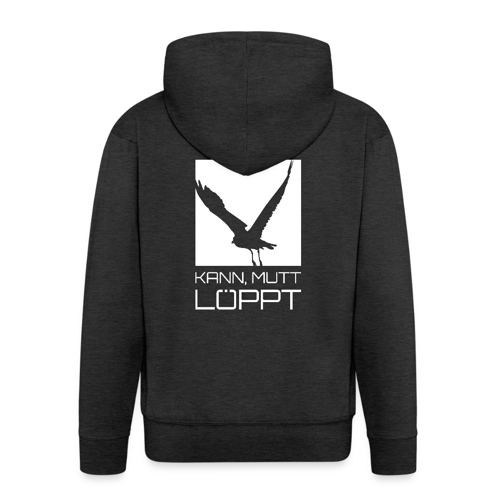 Herren Premium Kapuzenjacke - kann, mutt, löppt - Anthrazit