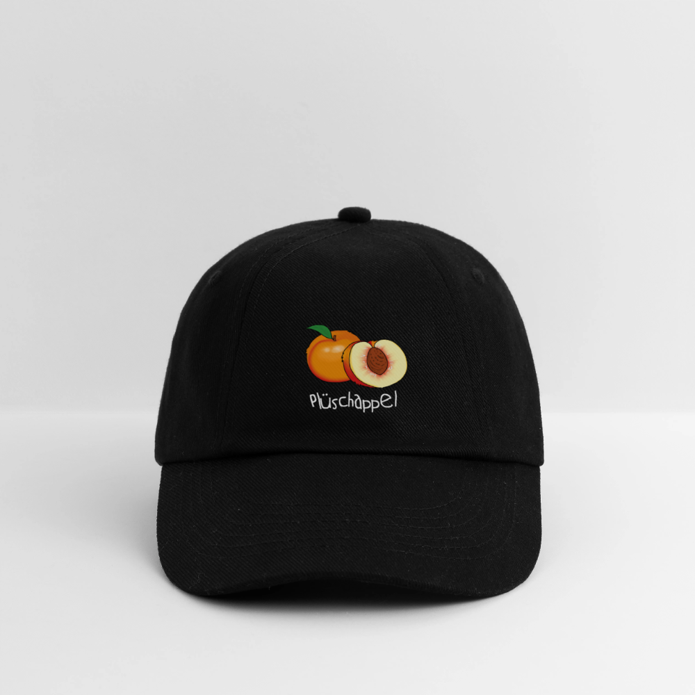 Baseballkappe - Plüschappel weiß - Schwarz/Schwarz