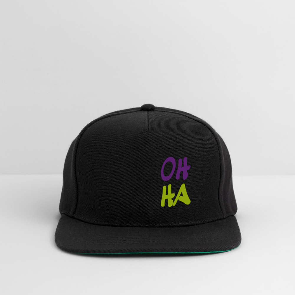 Snapback Cap - Oh ha - Schwarz/Schwarz
