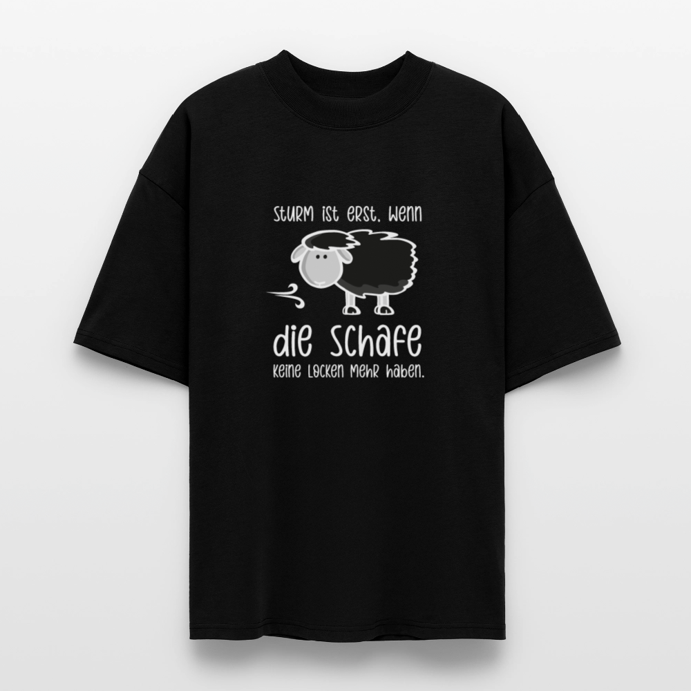 Unisex Oversize Bio-T-Shirt - Schaf (weiss) - Schwarz