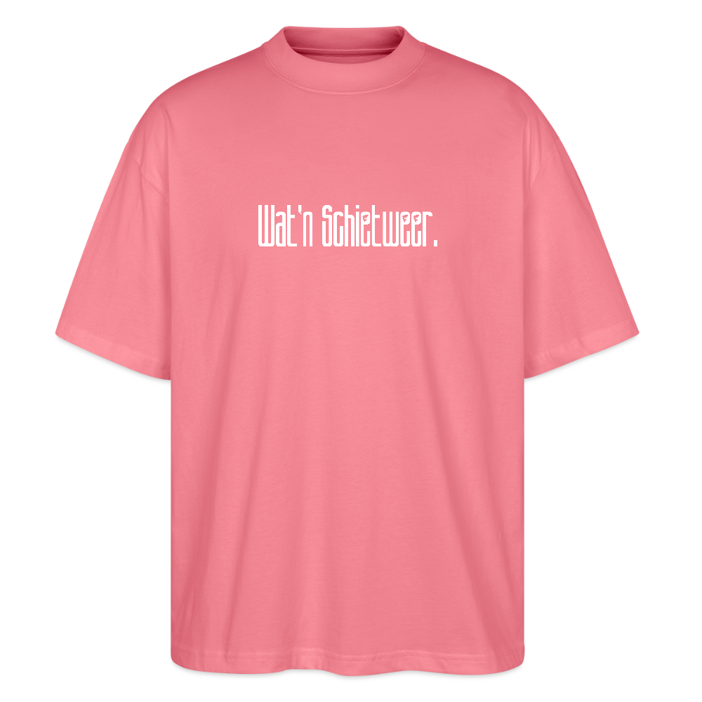Unisex Oversize Bio-T-Shirt - wat'n Schietweer (weiss) - Pink