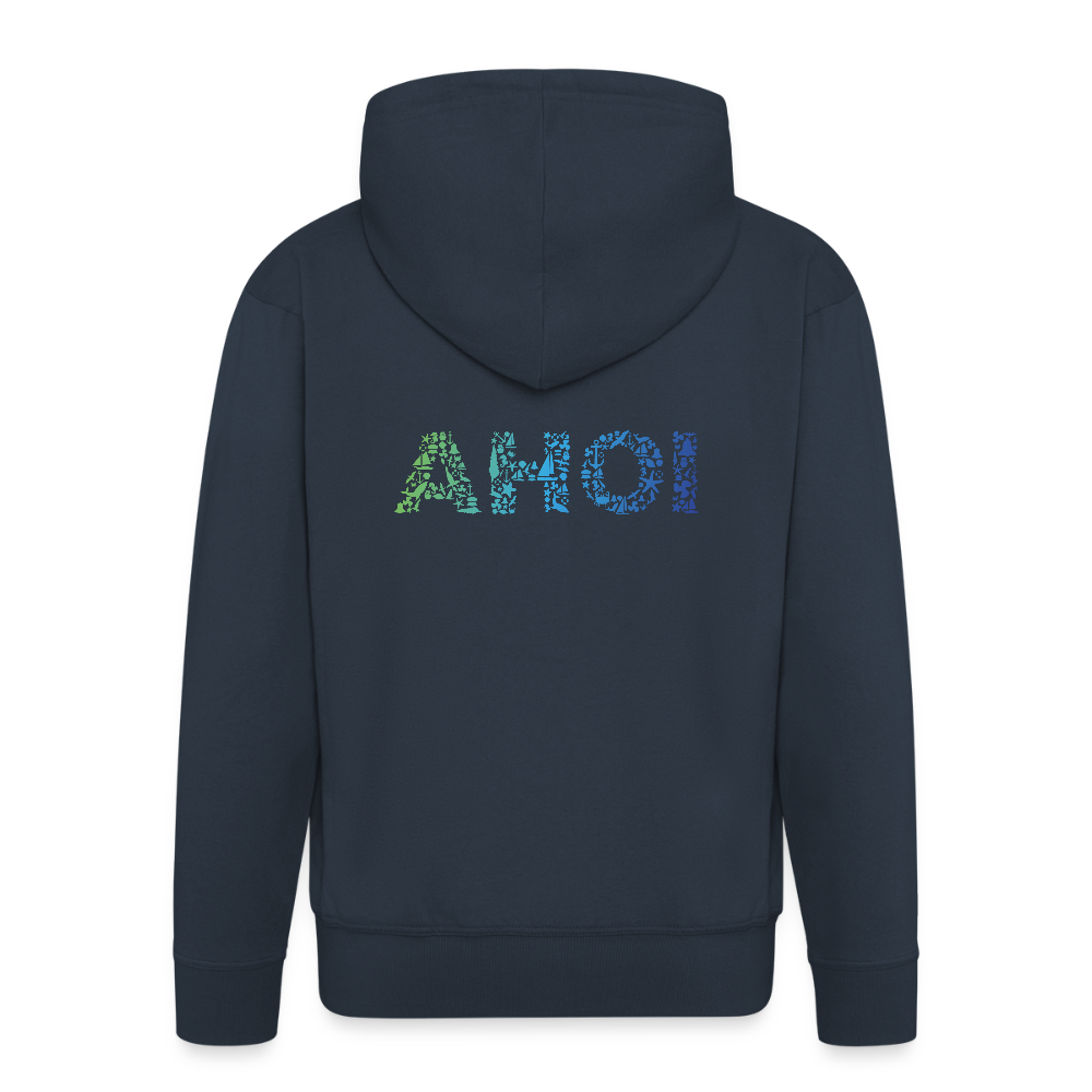 Herren Premium Kapuzenjacke - Ahoi doodles - Navy