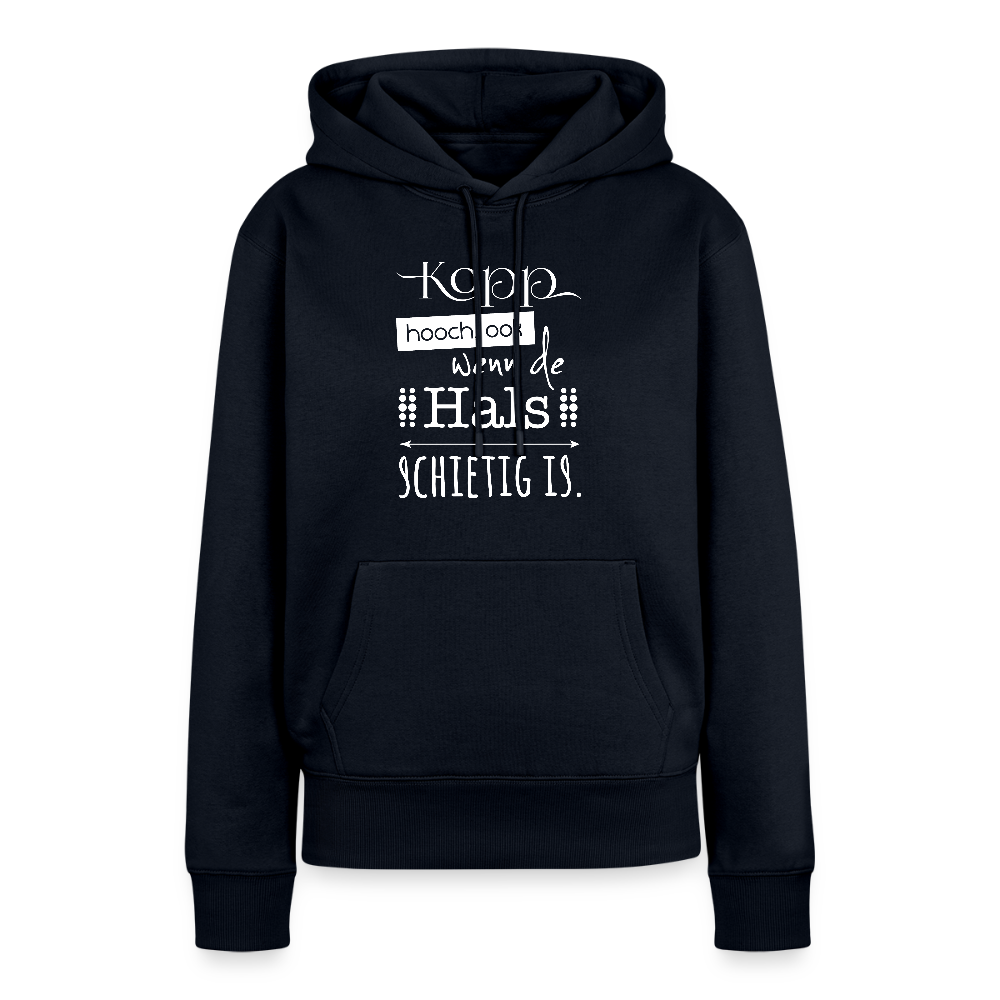 Damen Premium Hoodie - Kopp hooch (weiss) - Navy