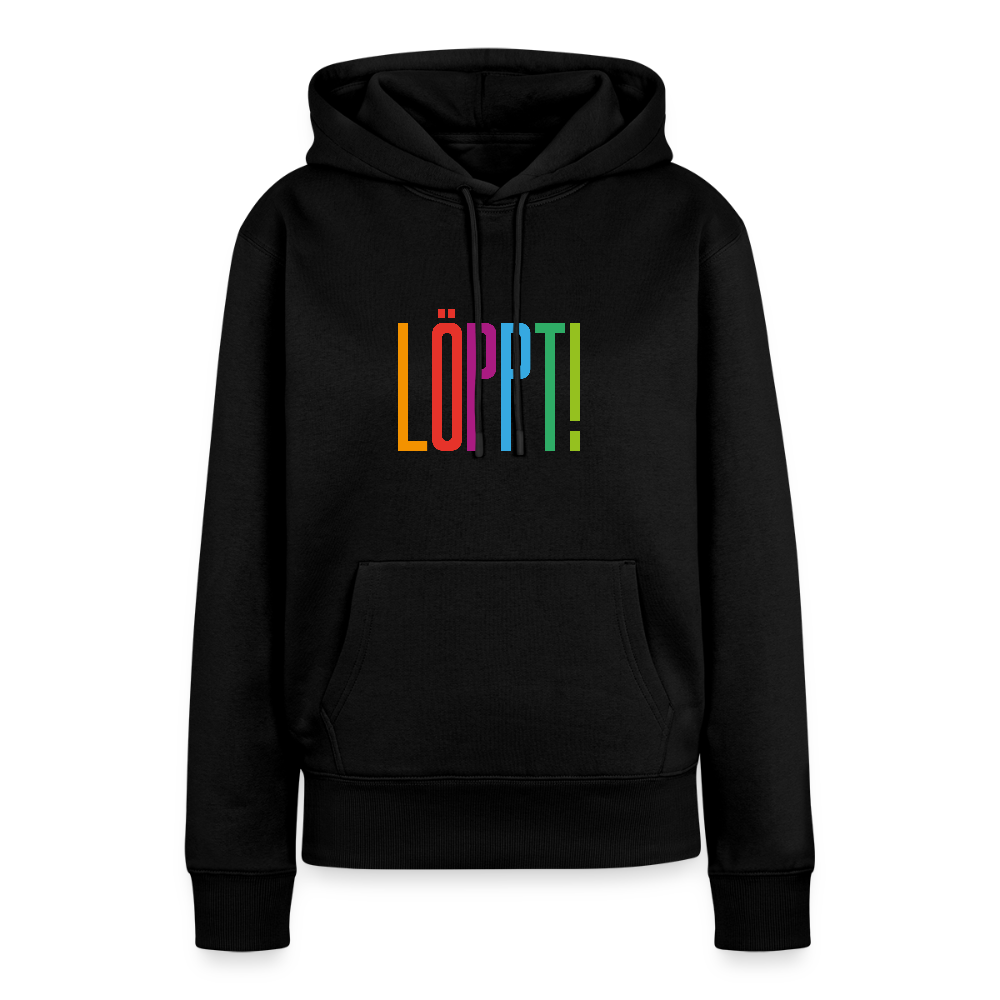 Damen Premium Hoodie - Löppt! - Schwarz