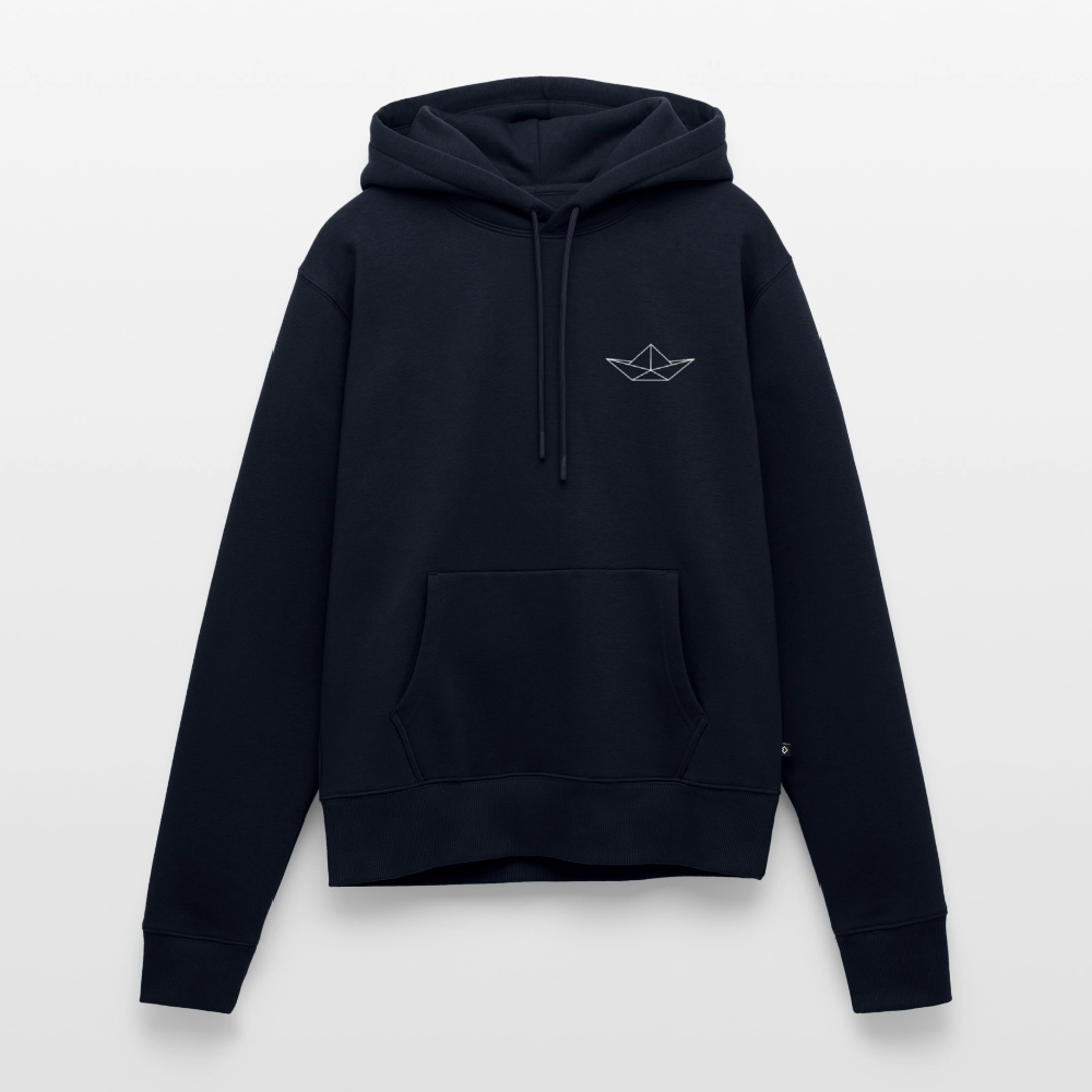 Damen Premium Hoodie - Origami Boot (weiss) - Navy
