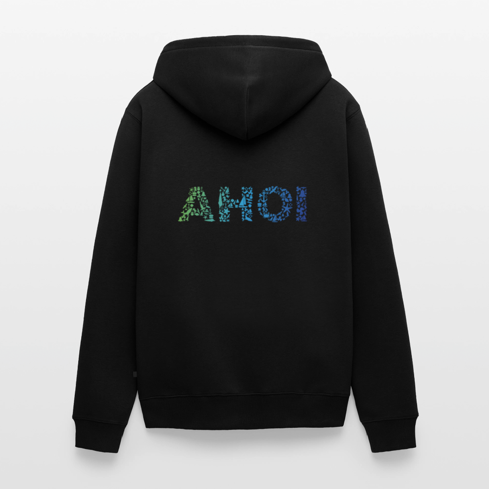 Herren Premium Kapuzenjacke - Ahoi doodles - Schwarz