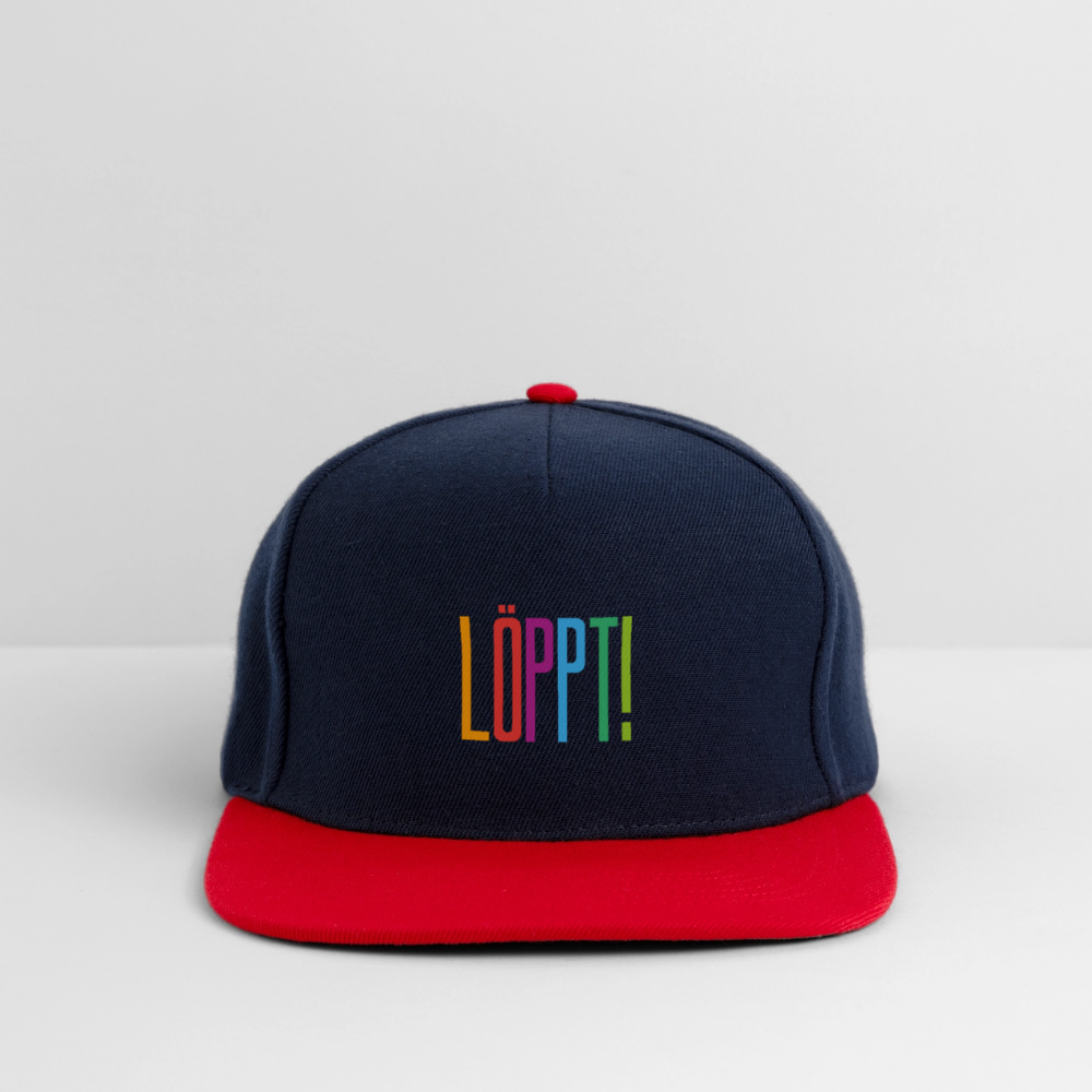Snapback Cap - Löppt! - Navy/Rot