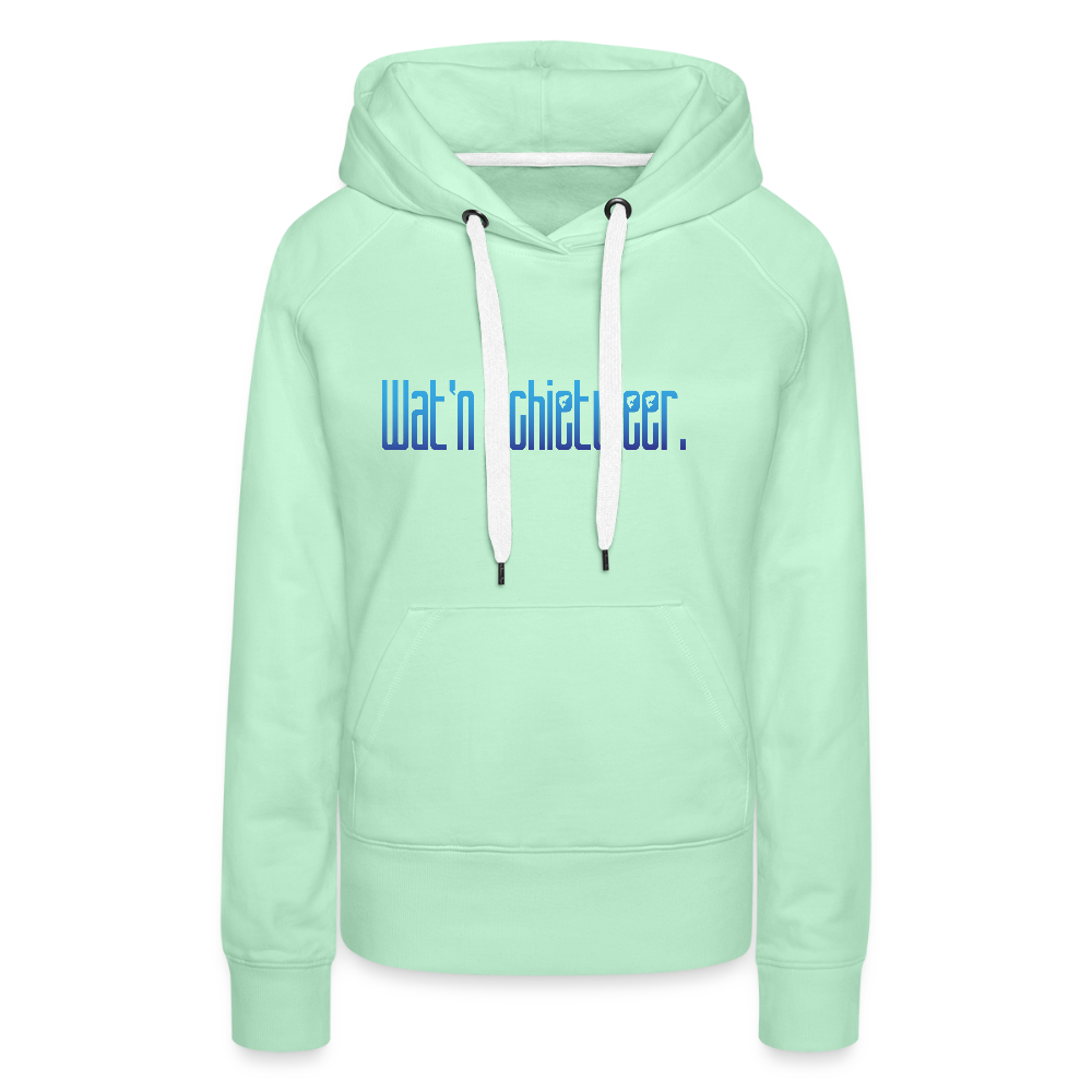 Damen Premium Hoodie - wat'n Schietweer - helles Mintgrün