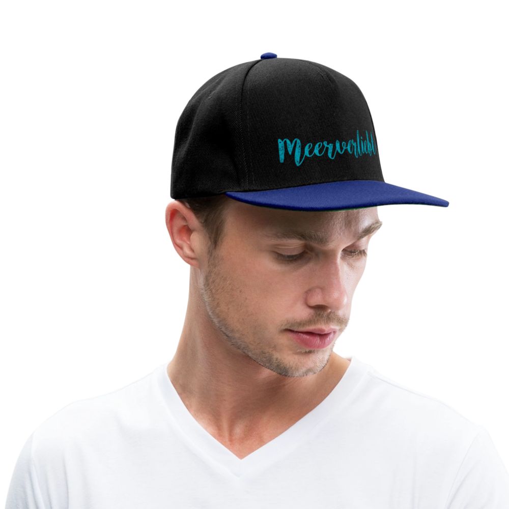 Snapback Cap - Meerverliebt - Schwarz/Königsblau