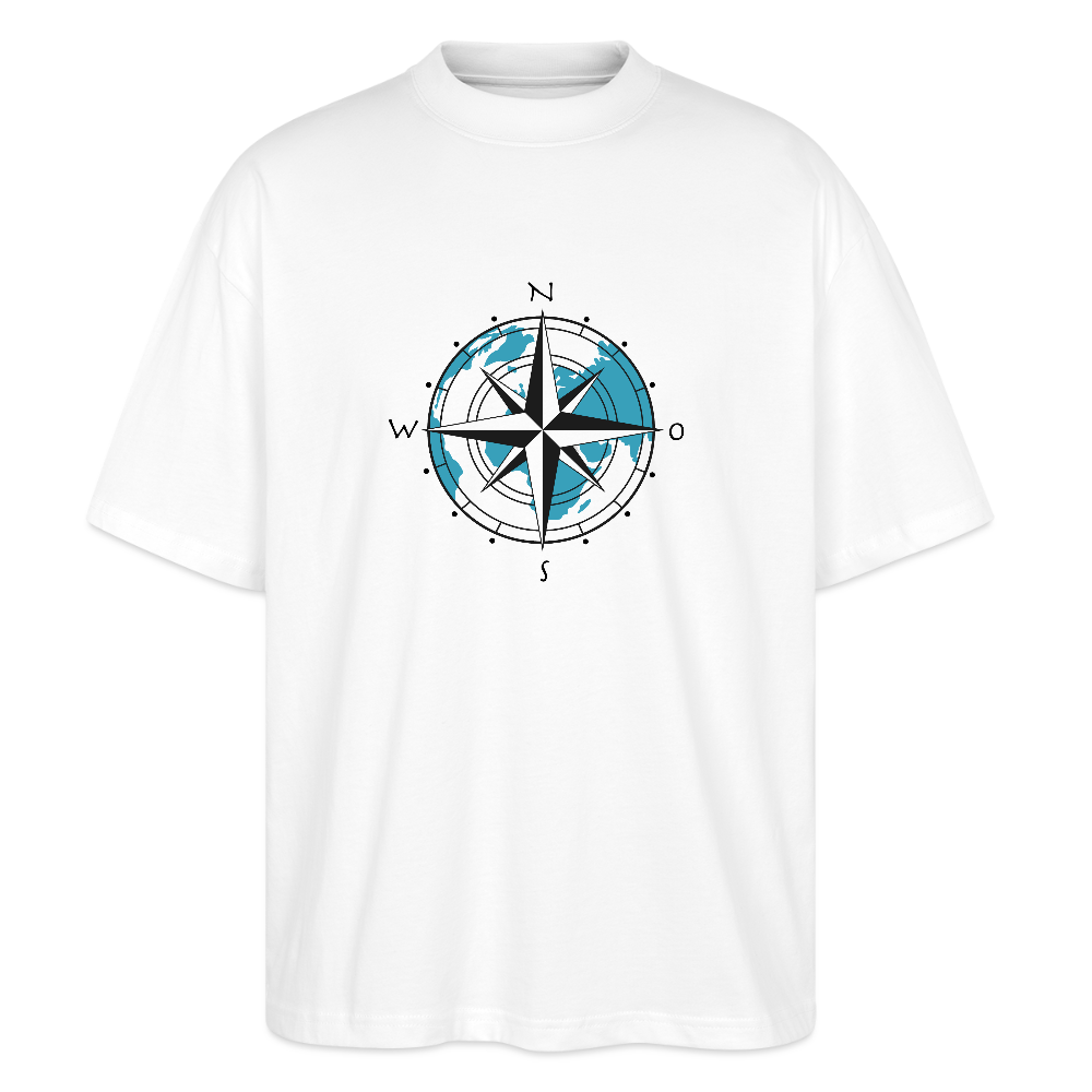 Unisex Oversize Bio-T-Shirt - Kompass - Weiß