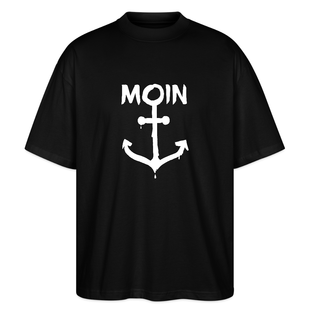 Unisex Oversize Bio-T-Shirt - Moin Anker (weiss) - Schwarz
