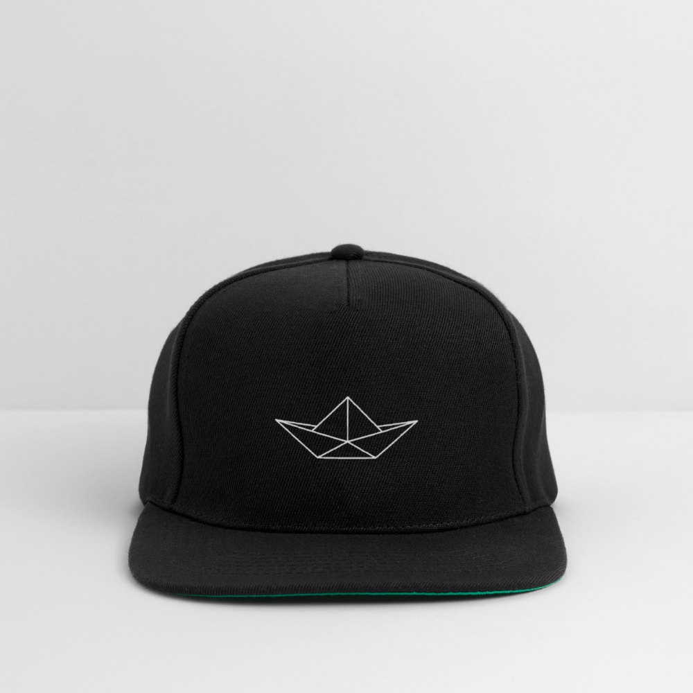 Snapback Cap - Origami Boot (weiss) - Schwarz/Schwarz
