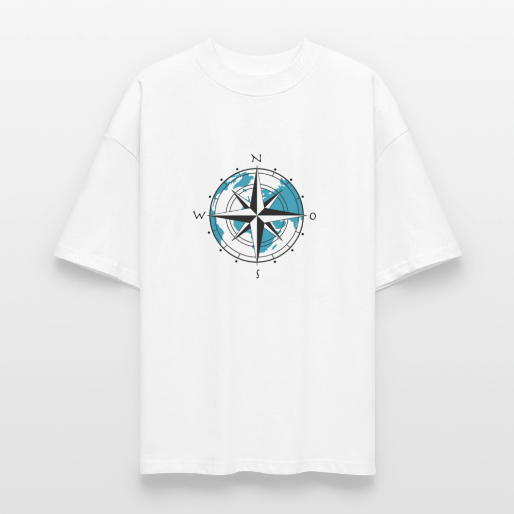 Unisex Oversize Bio-T-Shirt - Kompass - Weiß