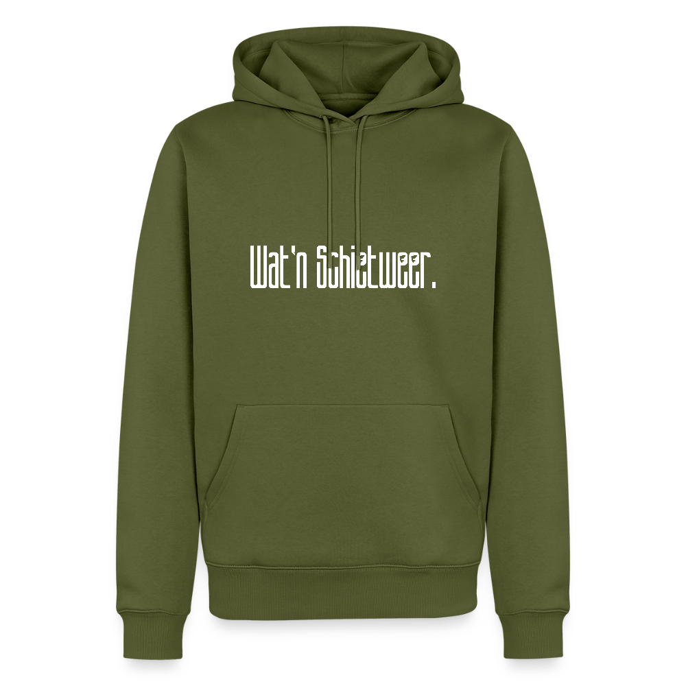 Herren Premium Hoodie - wat'n Schietweer (weiss) - Khaki