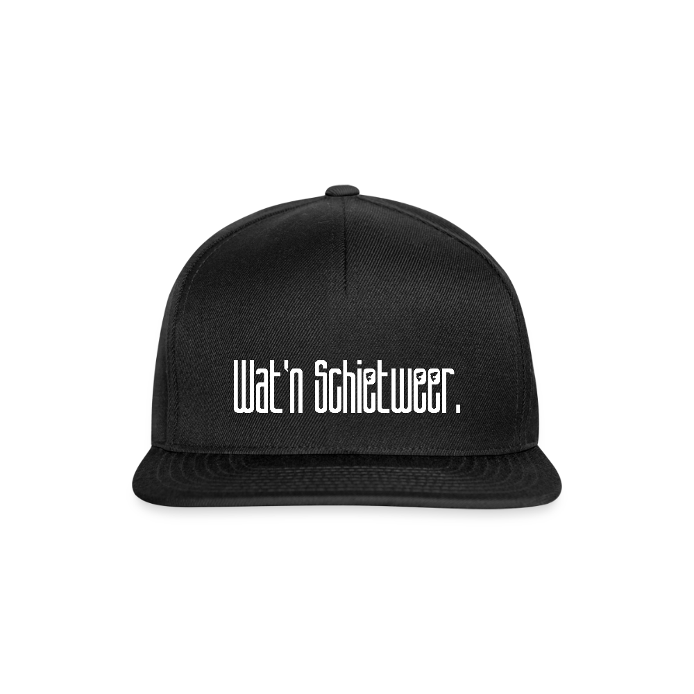 Snapback Cap - wat'n Schietweer (weiss) - Schwarz/Schwarz