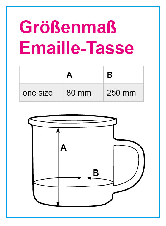 Größenmaß Emaille-Tasse