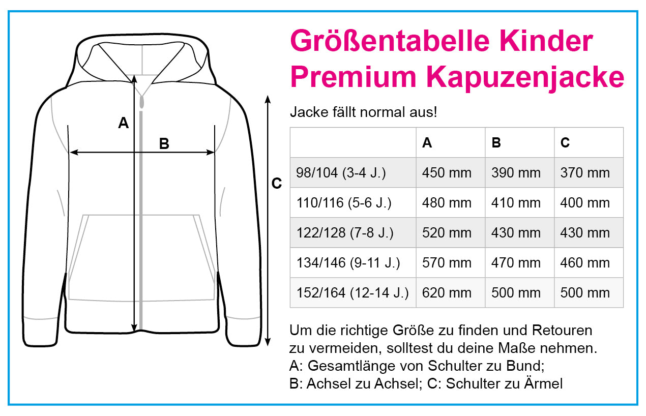 Kinder Premium Kapuzenjacke - Bi uns het dat Moin (weiss)