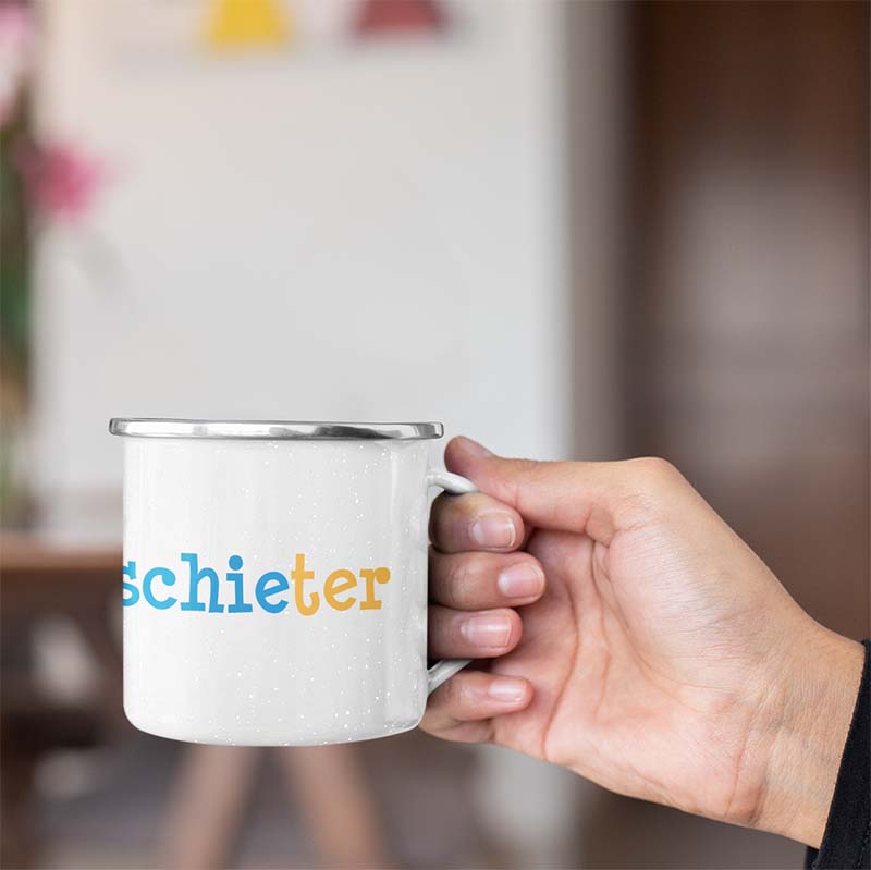 Emailletasse Büxenschieter