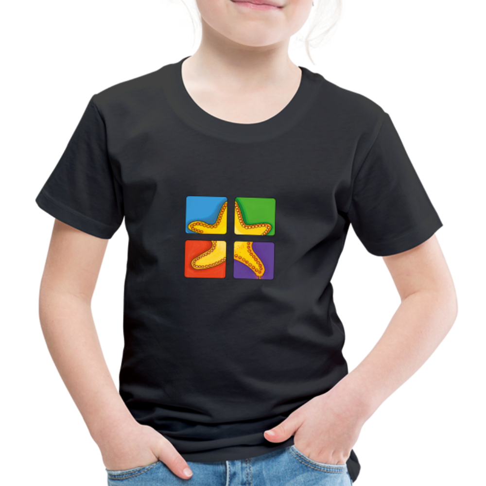 Kinder Premium T-Shirt - Seestern - Schwarz