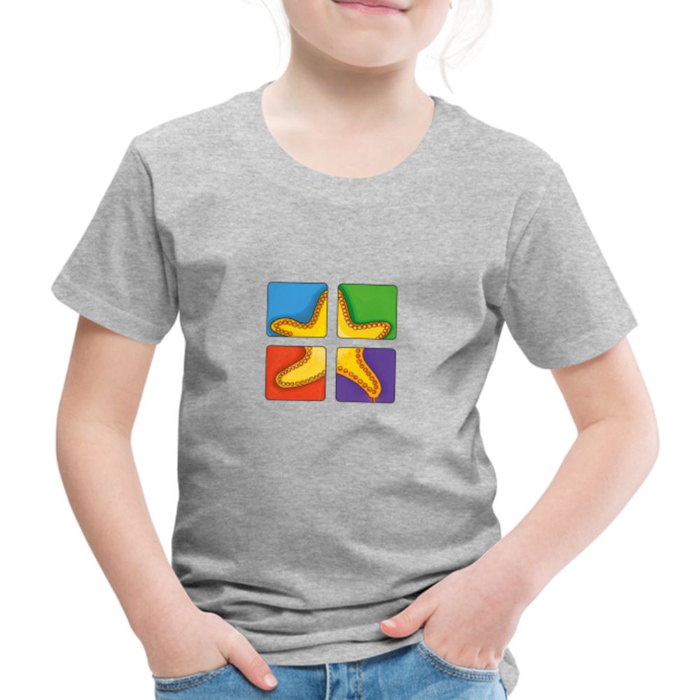 Kinder Premium T-Shirt - Seestern - Grau meliert