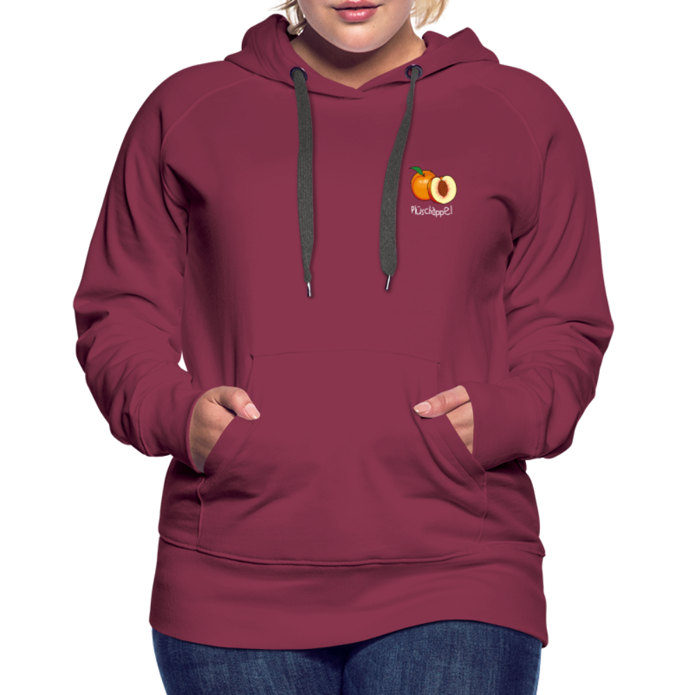 Frauen Premium Hoodie - Plüschappel weiß - Bordeaux