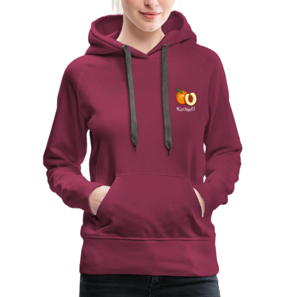 Frauen Premium Hoodie - Plüschappel weiß - Bordeaux