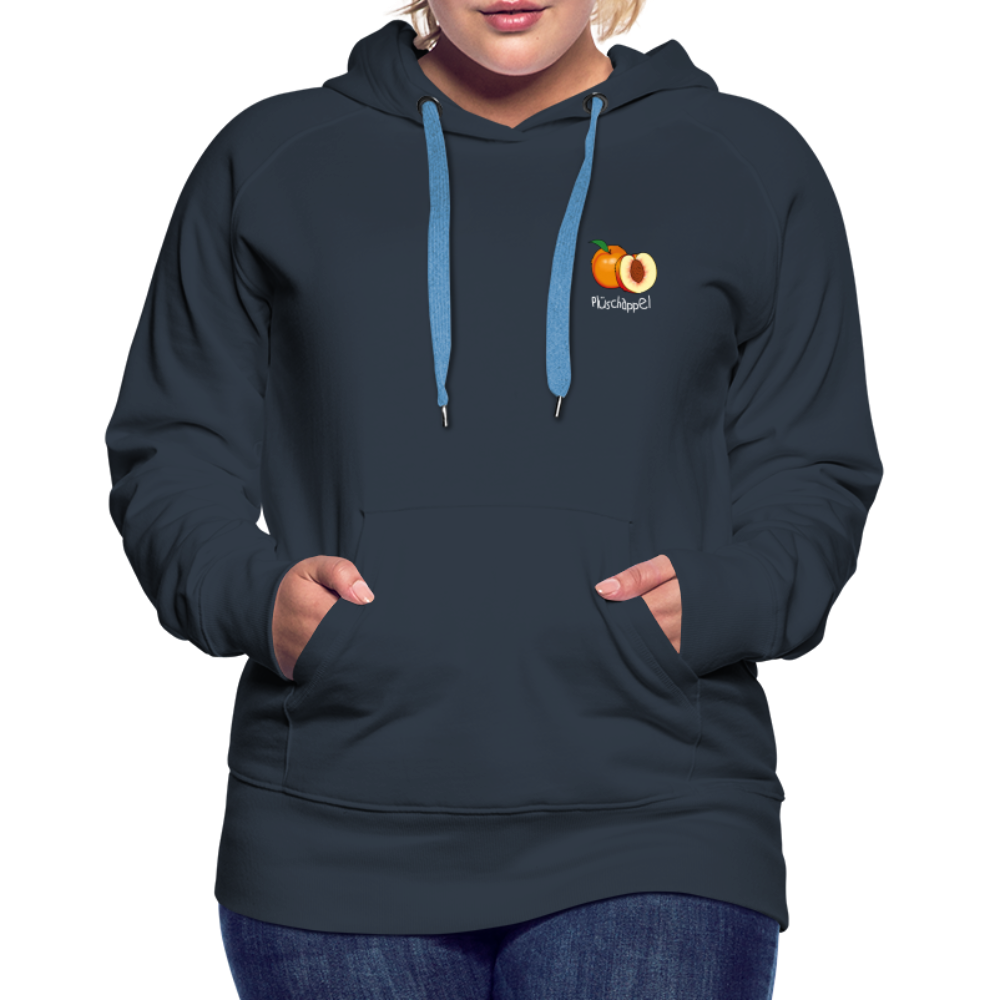 Frauen Premium Hoodie - Plüschappel weiß - Navy