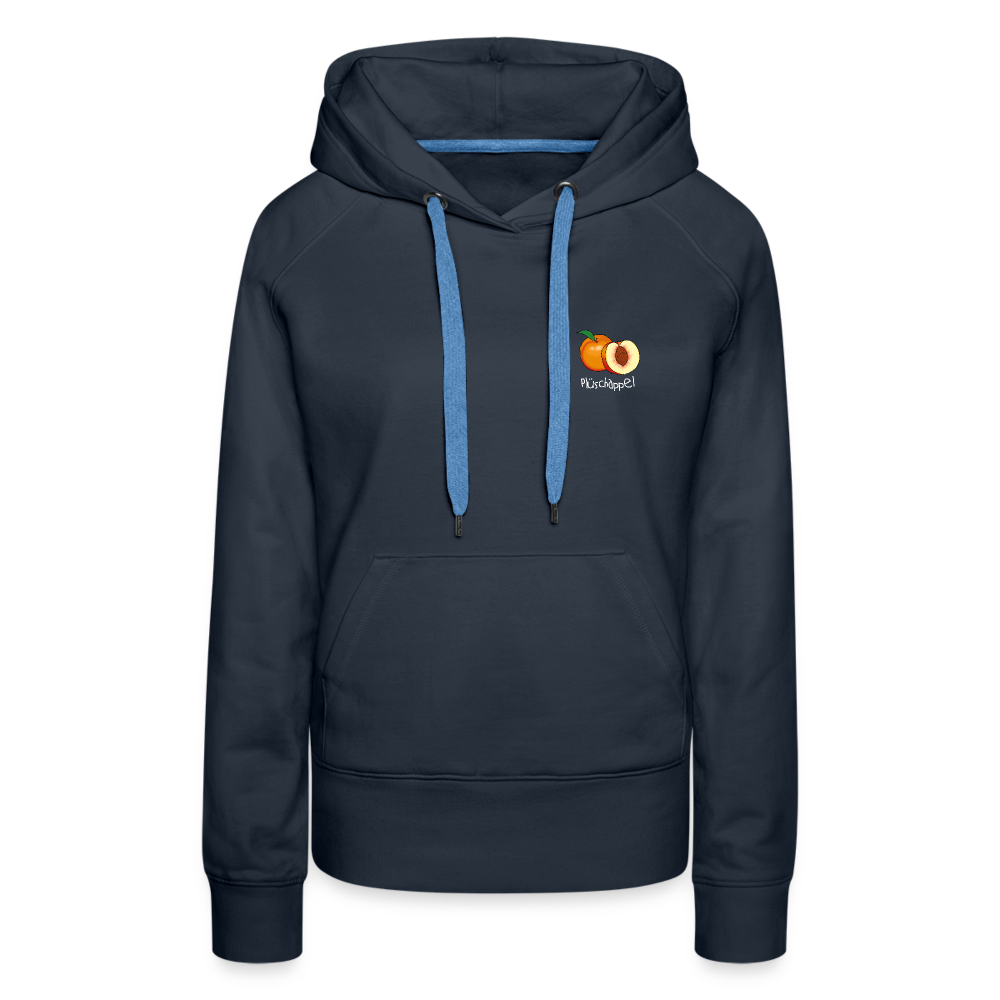 Frauen Premium Hoodie - Plüschappel weiß - Navy