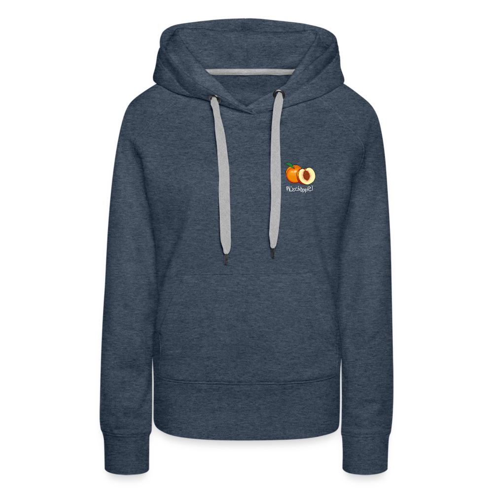 Frauen Premium Hoodie - Plüschappel weiß - Jeansblau