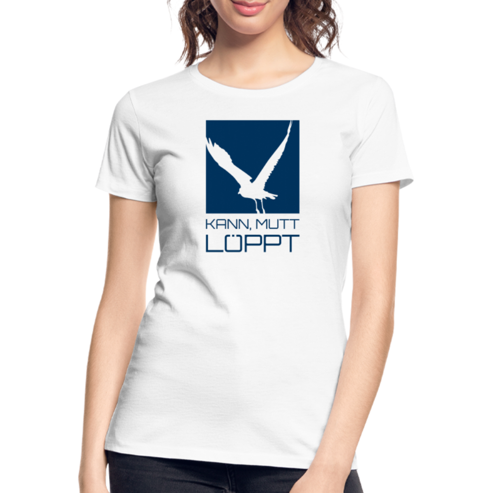 Frauen Premium Bio T-Shirt - Kann, mutt, löppt - weiß