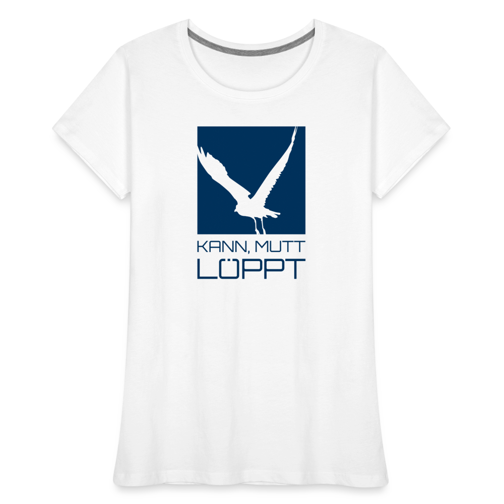 Frauen Premium Bio T-Shirt - Kann, mutt, löppt - weiß