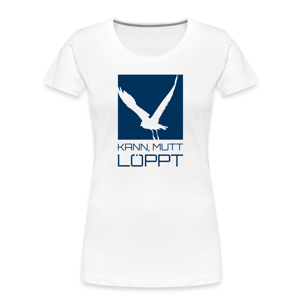 Frauen Premium Bio T-Shirt - Kann, mutt, löppt - weiß