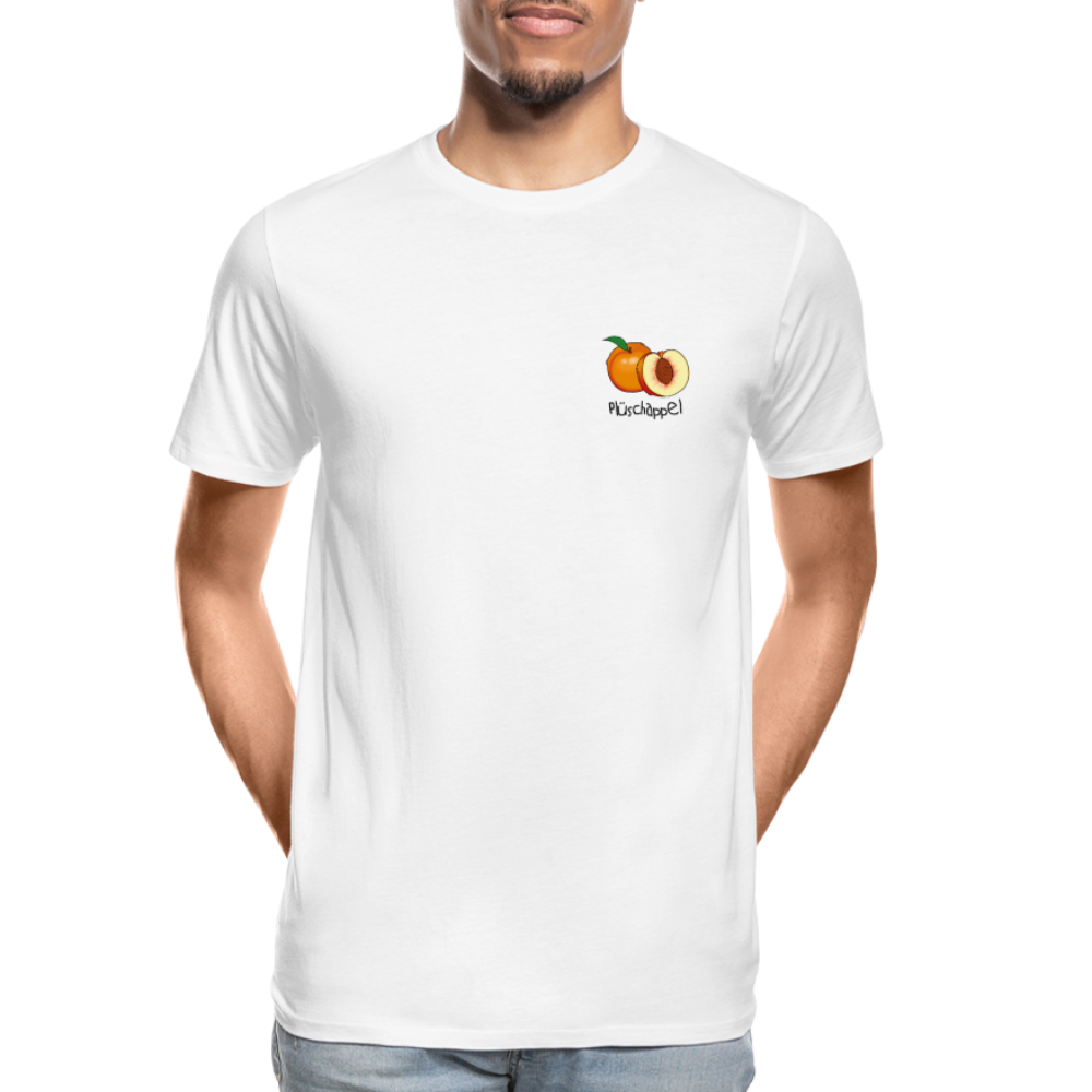 Männer Premium Bio T-Shirt - Plüschappel - weiß