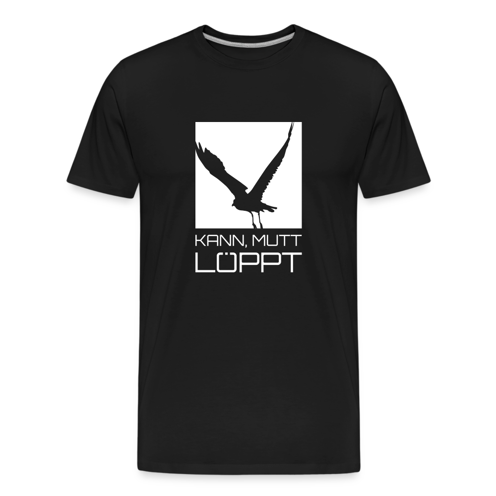 Männer Premium Bio T-Shirt - kann, mutt, löppt (weiss) - Schwarz