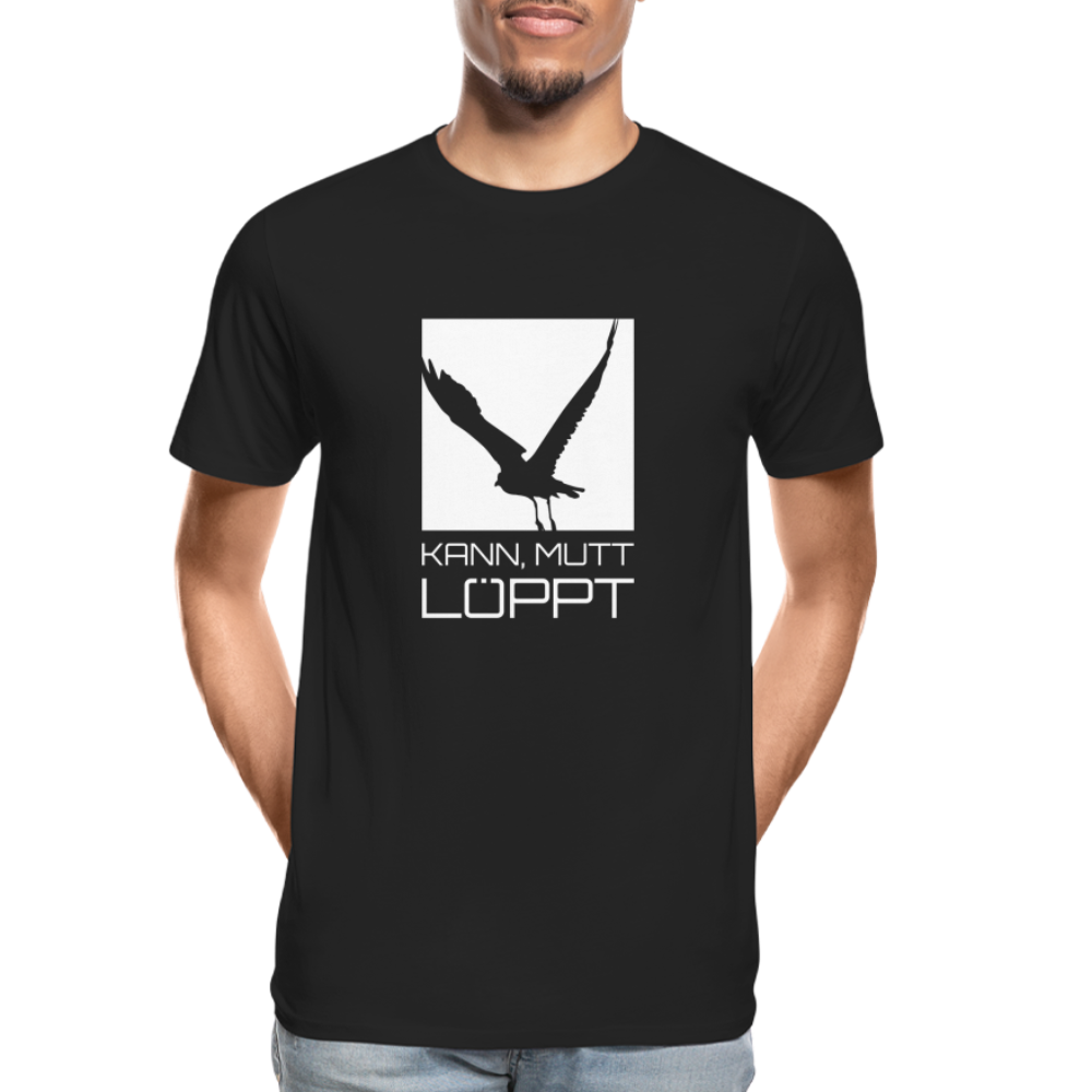 Männer Premium Bio T-Shirt - kann, mutt, löppt (weiss) - Schwarz