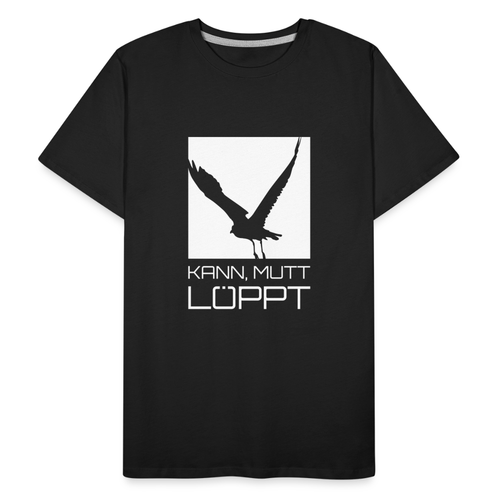 Männer Premium Bio T-Shirt - kann, mutt, löppt (weiss) - Schwarz