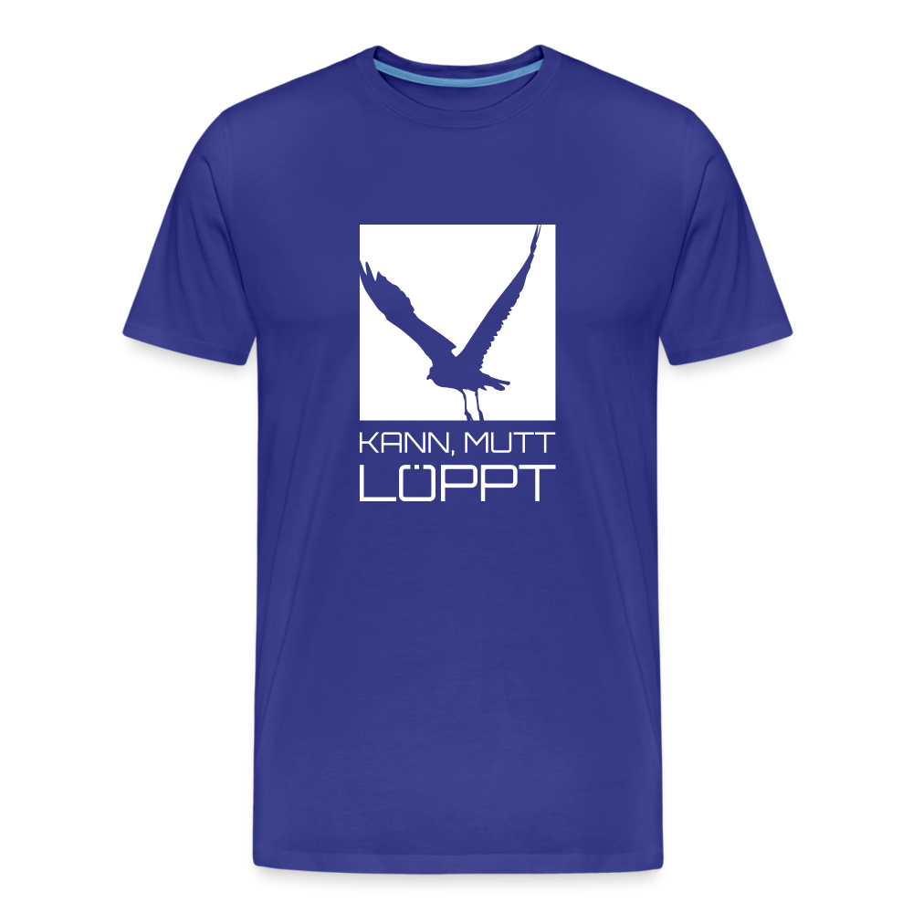 Männer Premium Bio T-Shirt - kann, mutt, löppt (weiss) - Königsblau