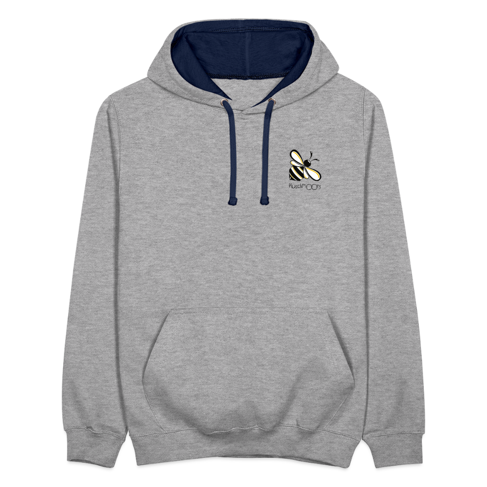 Kontrast-Hoodie - Plüschmoors - Grau meliert/Navy