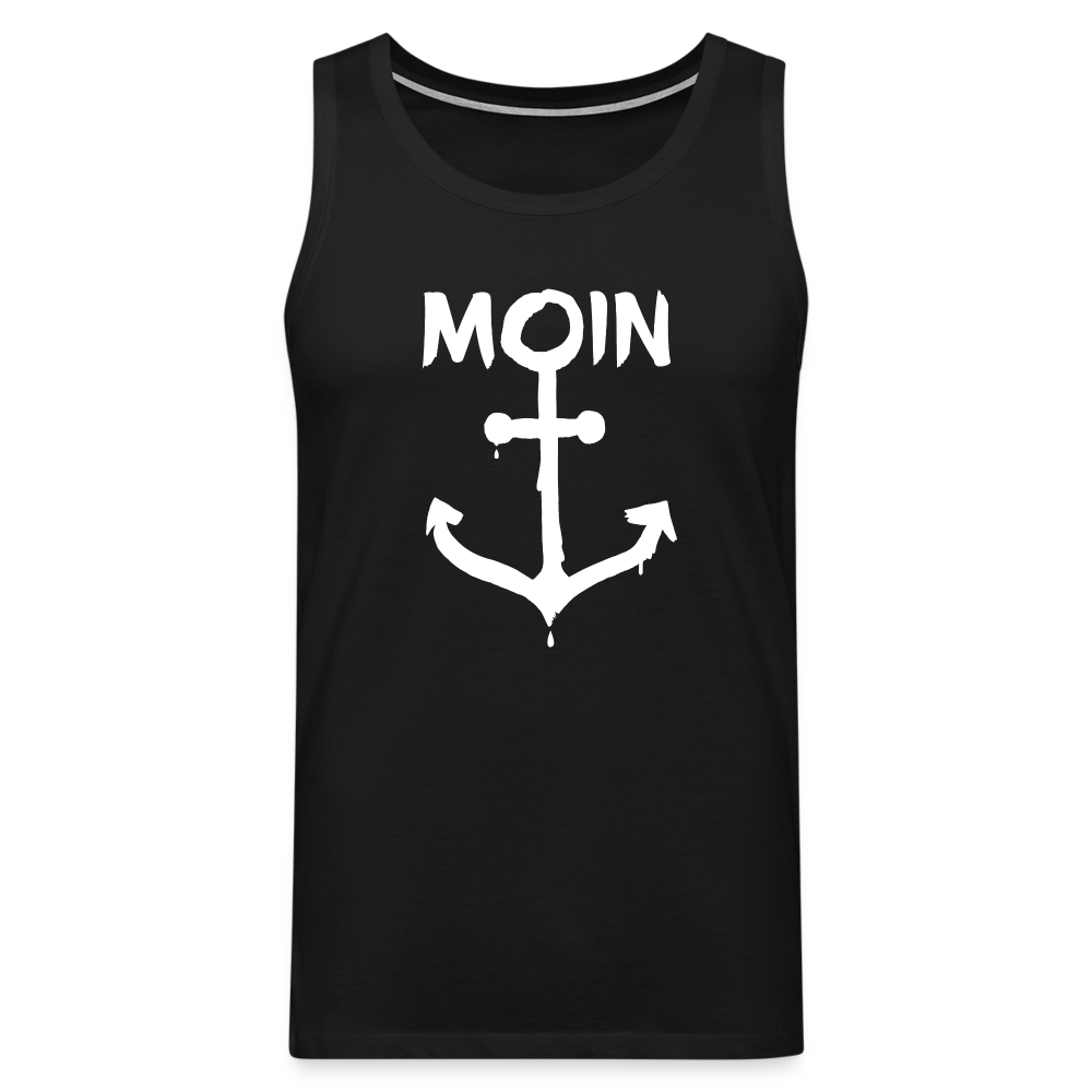 Männer Premium Tank Top - Moin Anker (weiss) - Schwarz