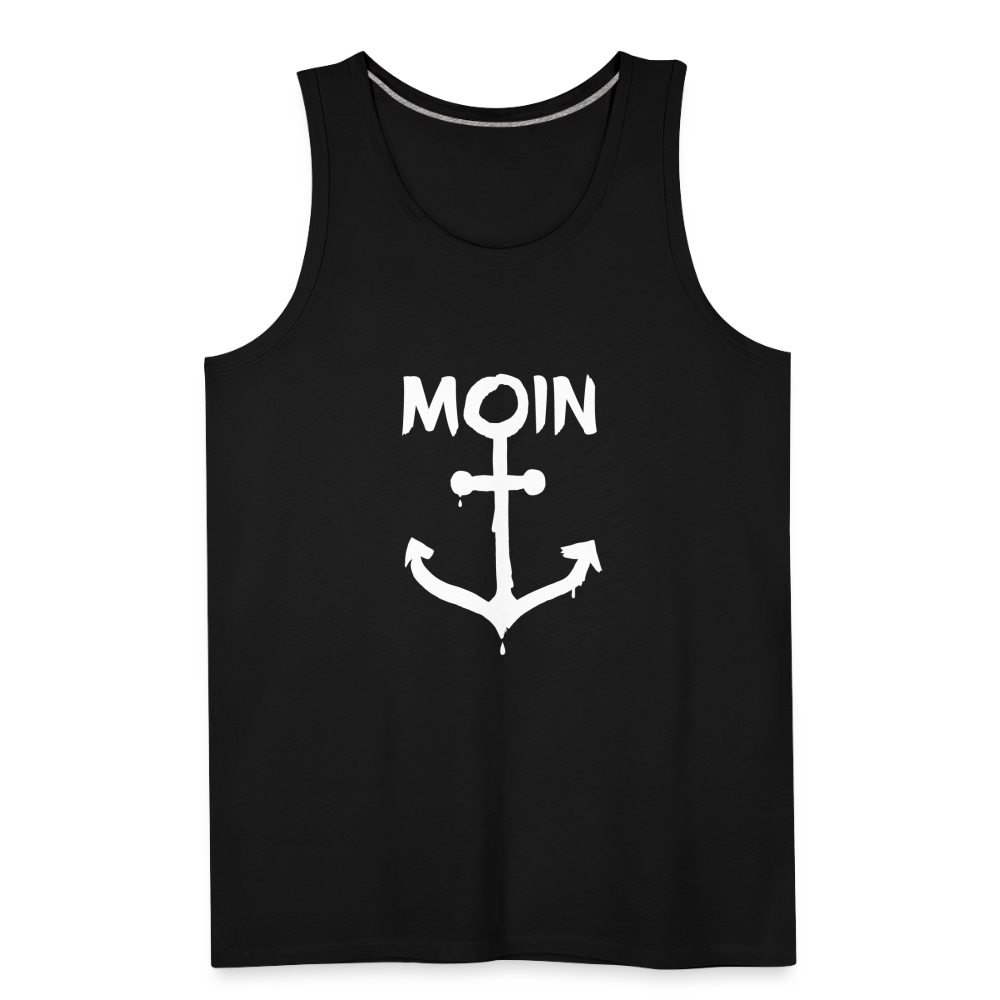 Männer Premium Tank Top - Moin Anker (weiss) - Schwarz
