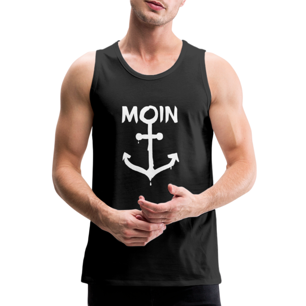 Männer Premium Tank Top - Moin Anker (weiss) - Schwarz