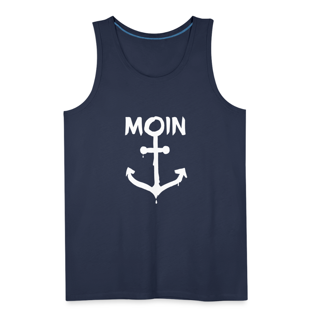 Männer Premium Tank Top - Moin Anker (weiss) - Navy