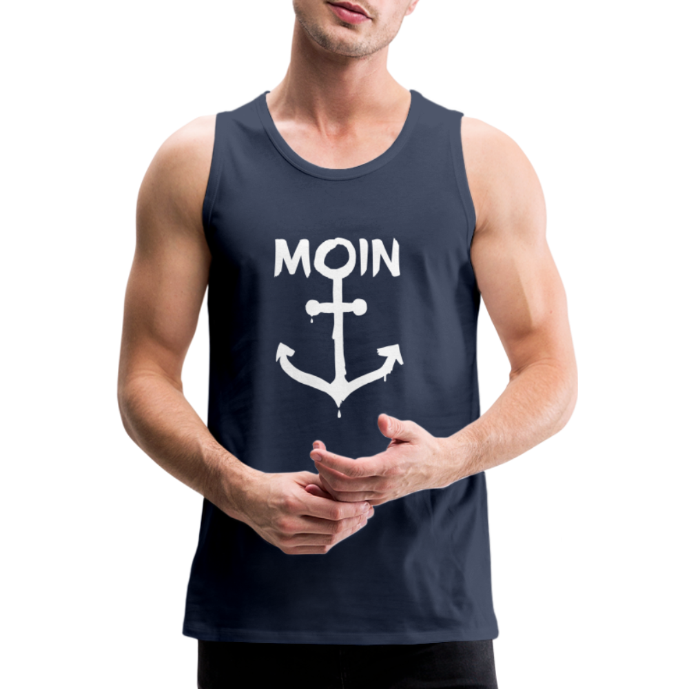 Männer Premium Tank Top - Moin Anker (weiss) - Navy