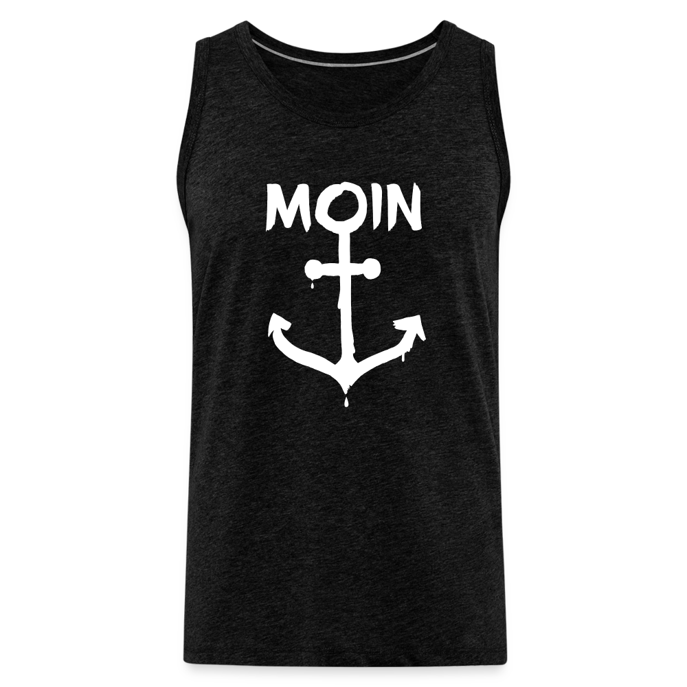 Männer Premium Tank Top - Moin Anker (weiss) - Anthrazit