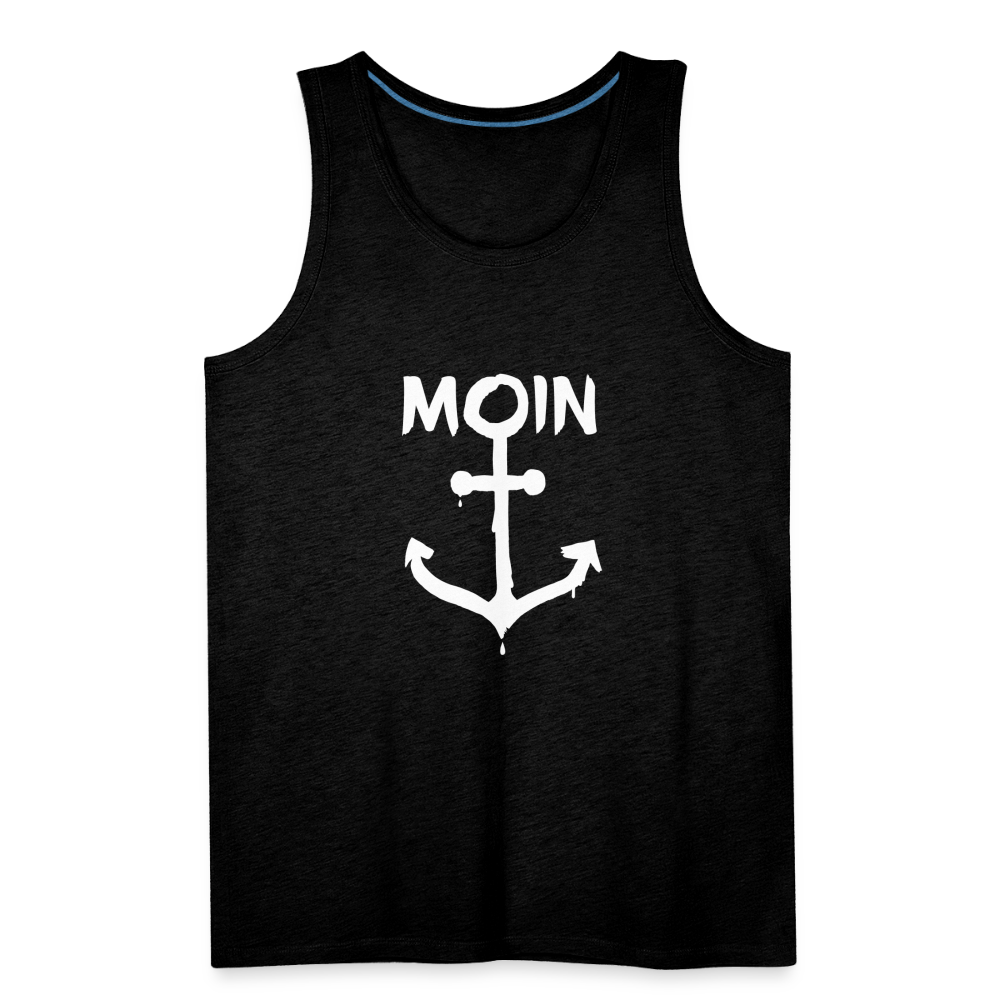 Männer Premium Tank Top - Moin Anker (weiss) - Anthrazit