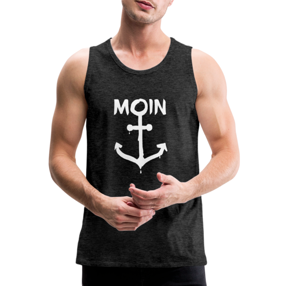 Männer Premium Tank Top - Moin Anker (weiss) - Anthrazit